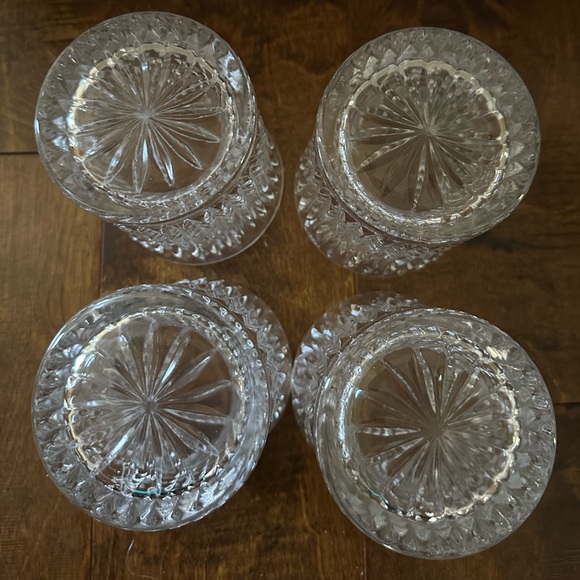 Set of 4 ~ Fostoria "MONARCH" DOF Heavy Pressed Glass Tumblers ~ 3 1/2" Tall - Picture 3 of 3